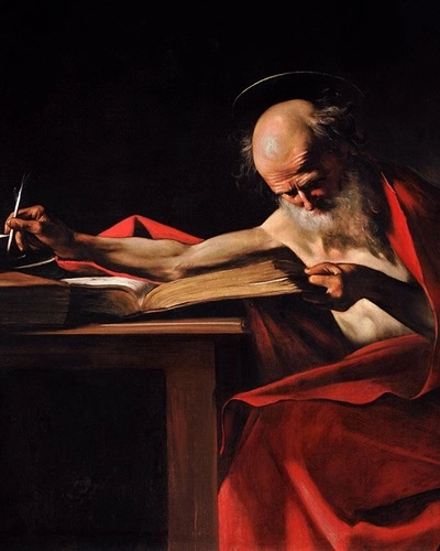 reference: https://commons.wikimedia.org/wiki/File:Saint_Jerome_Writing-Caravaggio_%281605-6%29.jpg