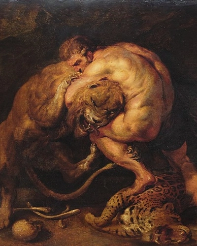 reference: https://commons.wikimedia.org/wiki/File:Heracles_and_the_Nemea_Lion_Pieter_Paul_Rubens.jpg