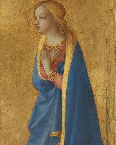 reference: https://commons.wikimedia.org/wiki/File:Fra_Angelico_-_Maria_der_Verk%C3%BCndigung_-_637_-_Bavarian_State_Painting_Collections.jpg